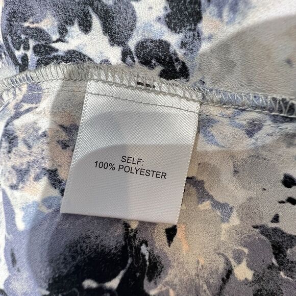 Rose + Olive Top Sz 2X Blue Floral Cottagecore Pleated Front Ruffle Feminine - Picture 6 of 11